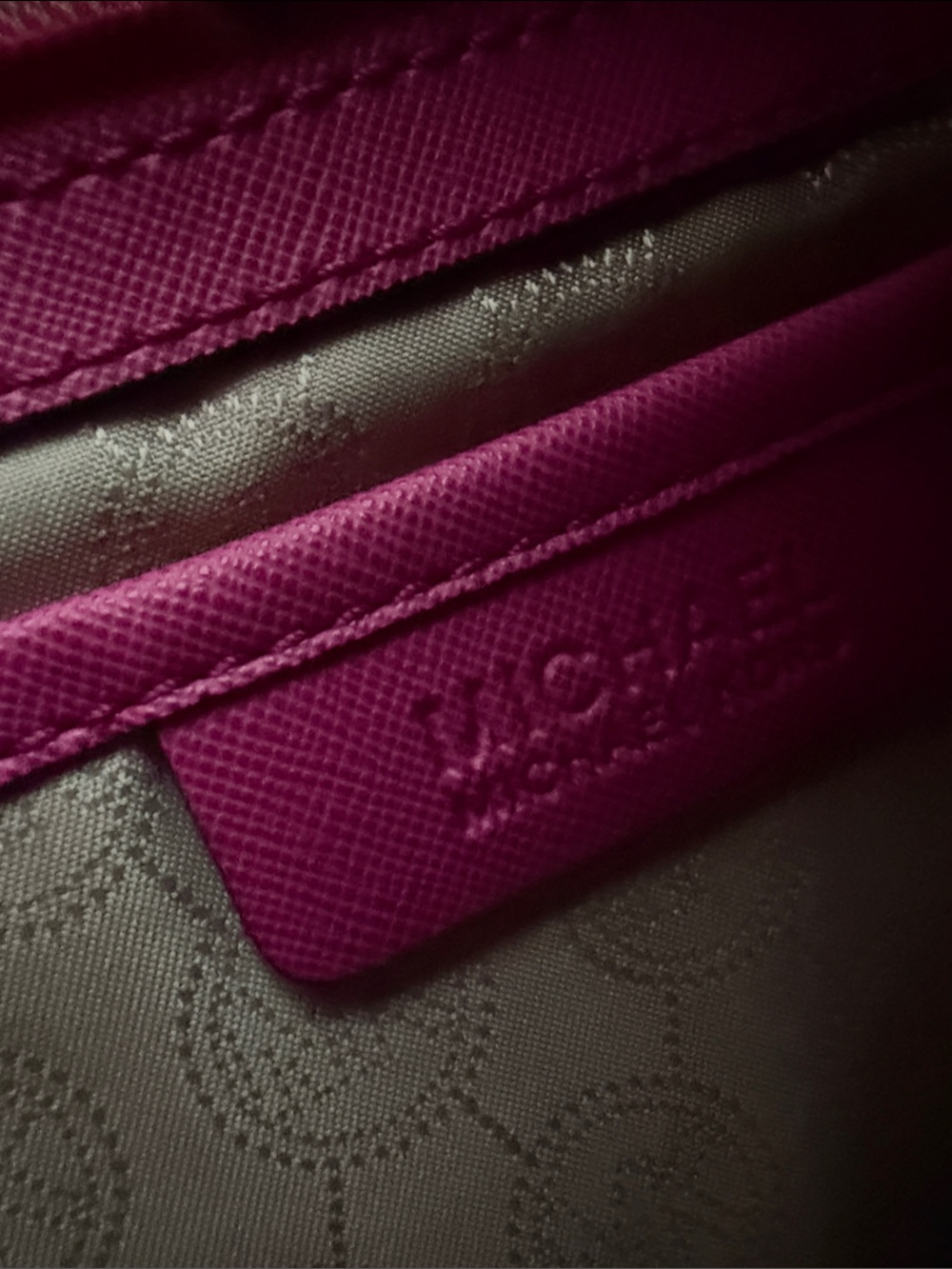 Michael Kors Hot Pink, Cream & Black Saffiano Leather Tote - Picture 7 of 11